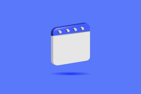 3D Blank Calendar Design Vector Isolated