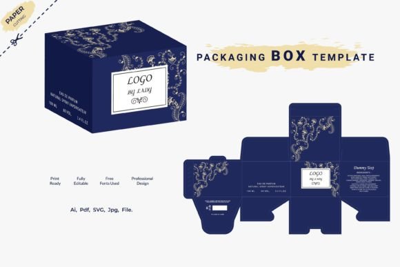 3D Box Packaging Design for Perfume Luxury