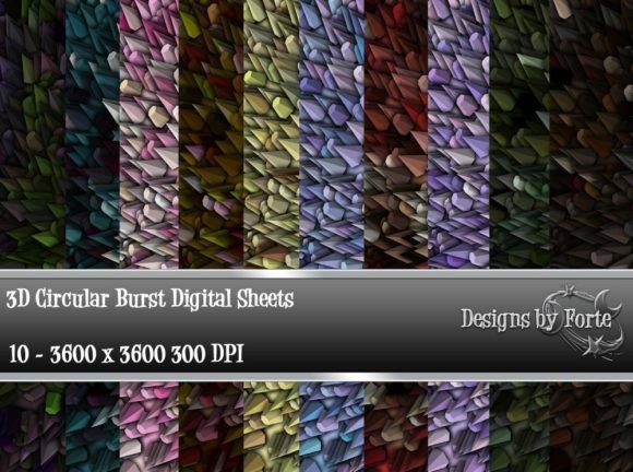 3d Circular Burst Digital Papers