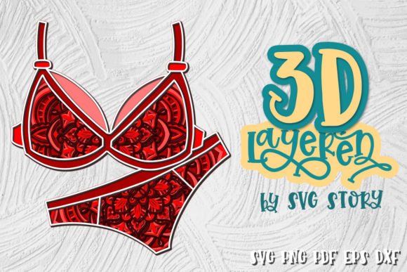 3D Layered Lingerie Design SVG