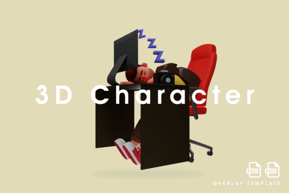 3D Photographer Cartoon Design Sleeping