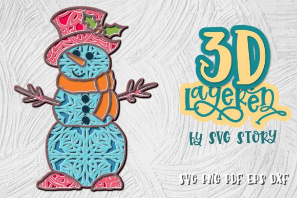 3D Snowman Layered Design SVG Christmas: A Creative Tool for Seasonal Workflows