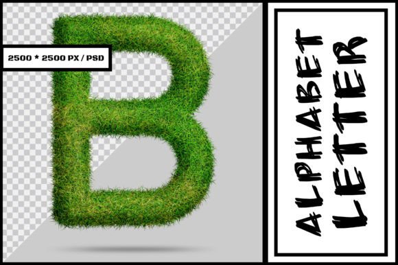 Alphabet Letter B with Grass Style: A Unique Design Choice