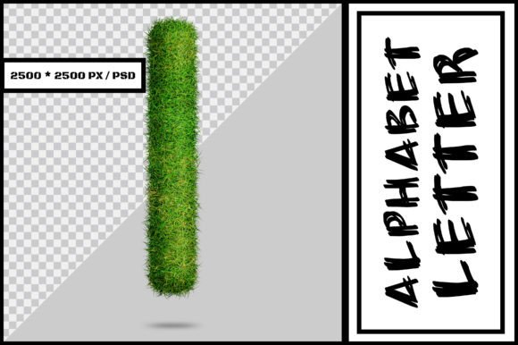 Alphabet Letter I with Grass Style: A Unique Visual Element for Creative and Practical Use