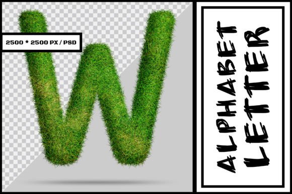 Alphabet Letter W with Grass Style: A Unique Design Choice