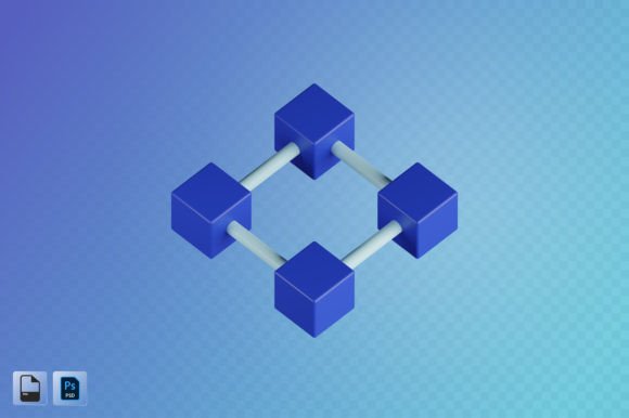 Bitcoin Blockchain 3D Illustration