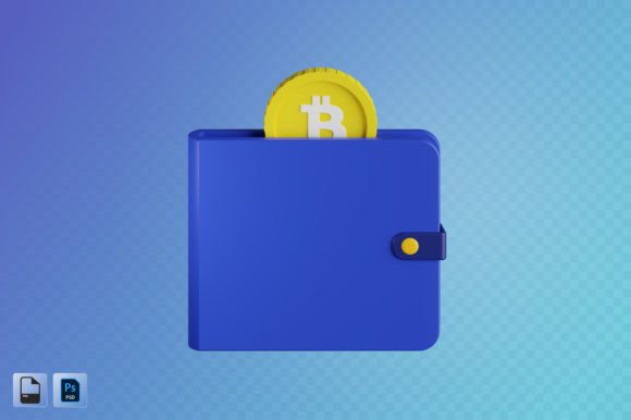 Bitcoin Wallet 3D Illustration
