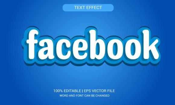 Facebook 3D Text Effect Design