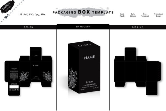 Luxury 3D Box Packaging Design Template