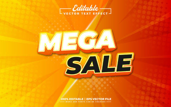 Mega Sale Editable 3d Text Effect Design