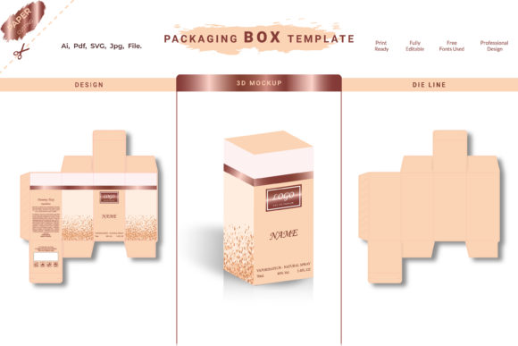 Perfume Luxury 3D Box Packaging Design