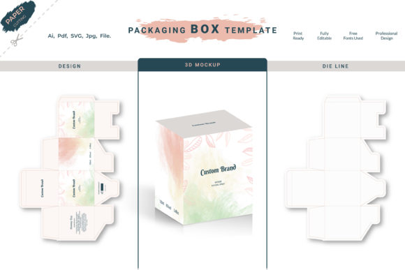 Product 3D Box Packaging Design Template