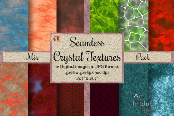 Seamless Crystal Textures - Mix Pack: A Versatile Resource for Designers and Artists