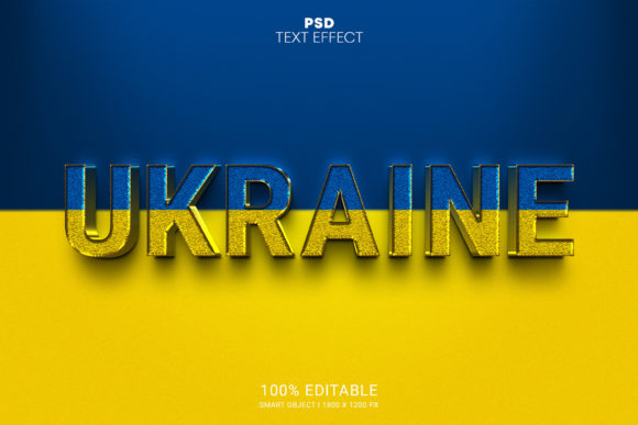 Ukraine PSD 3D Text Effect Design