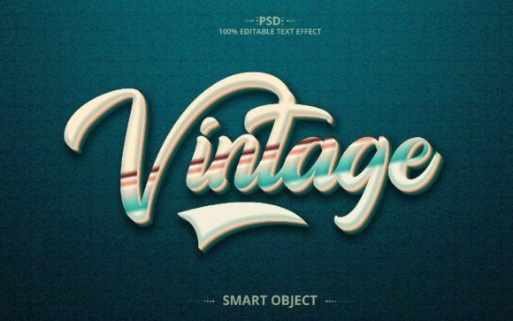 Vintage 3D Text Effect Design for Creative Expression